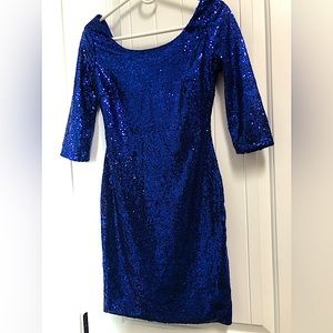 Blue Sequin Party Dress